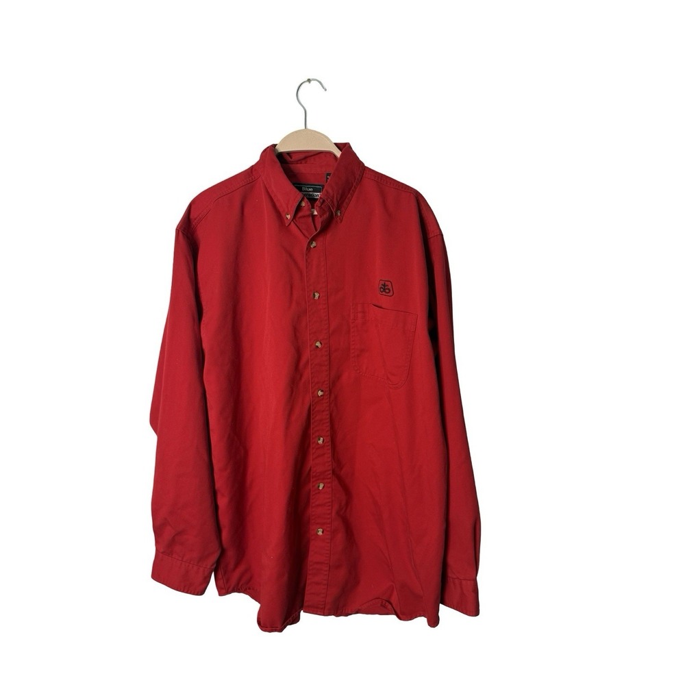 Vintage Five Brother Pioneer‎ Seed Red Work Shirt Large talL Farm Ag Logo